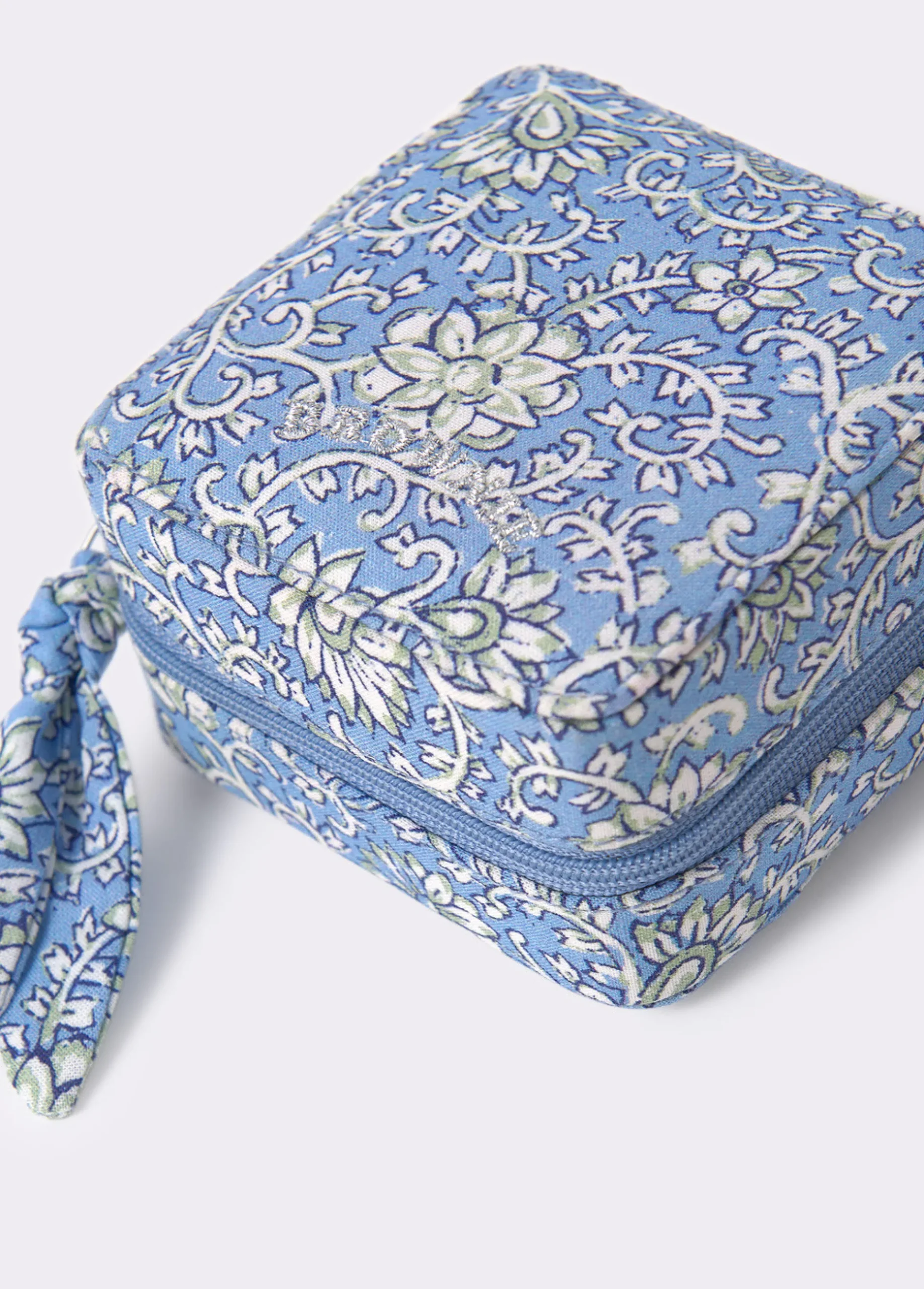 Brownie Accesorios De Viaje*Joyero cuadrado estampado Azul