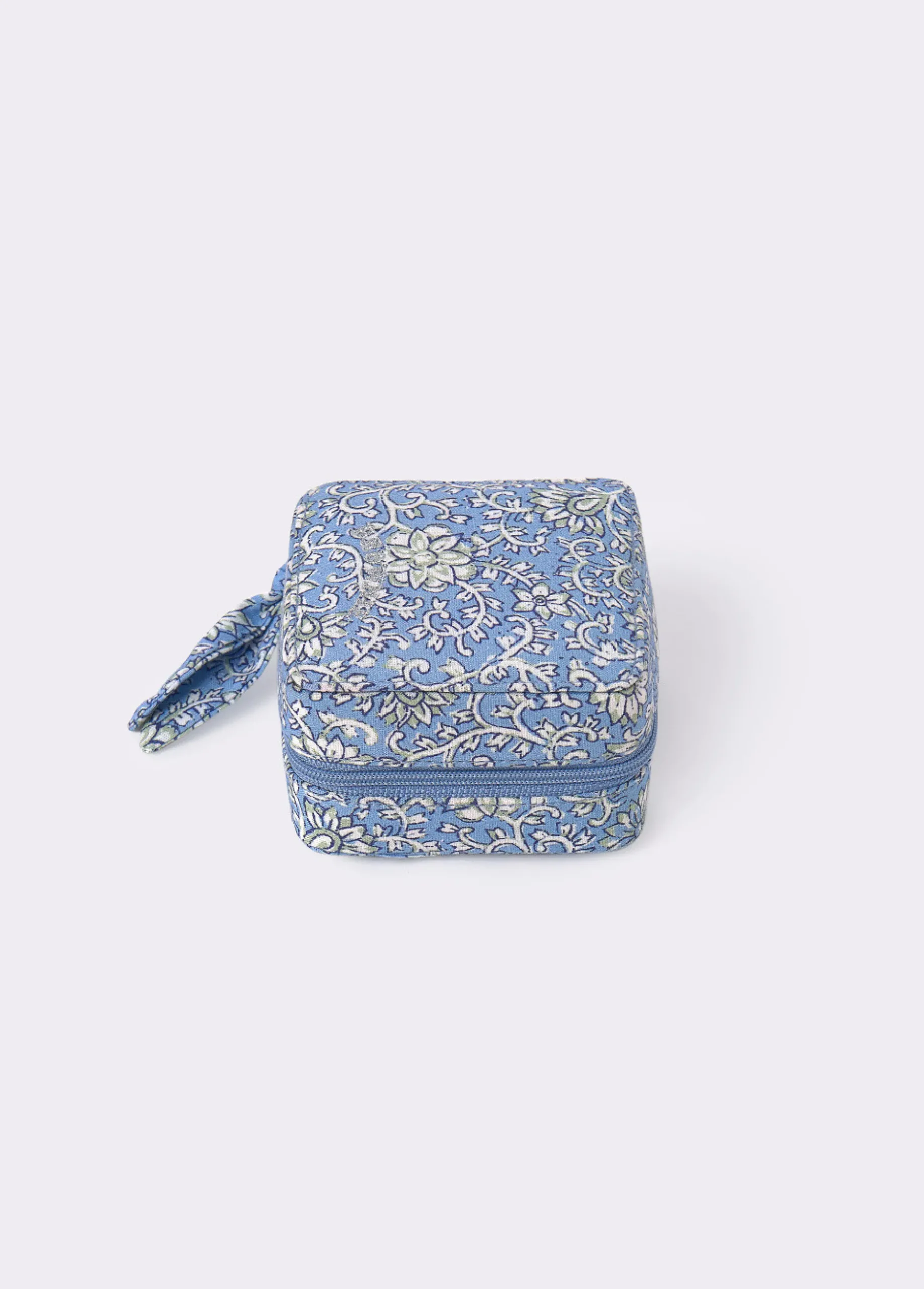 Brownie Accesorios De Viaje*Joyero cuadrado estampado Azul