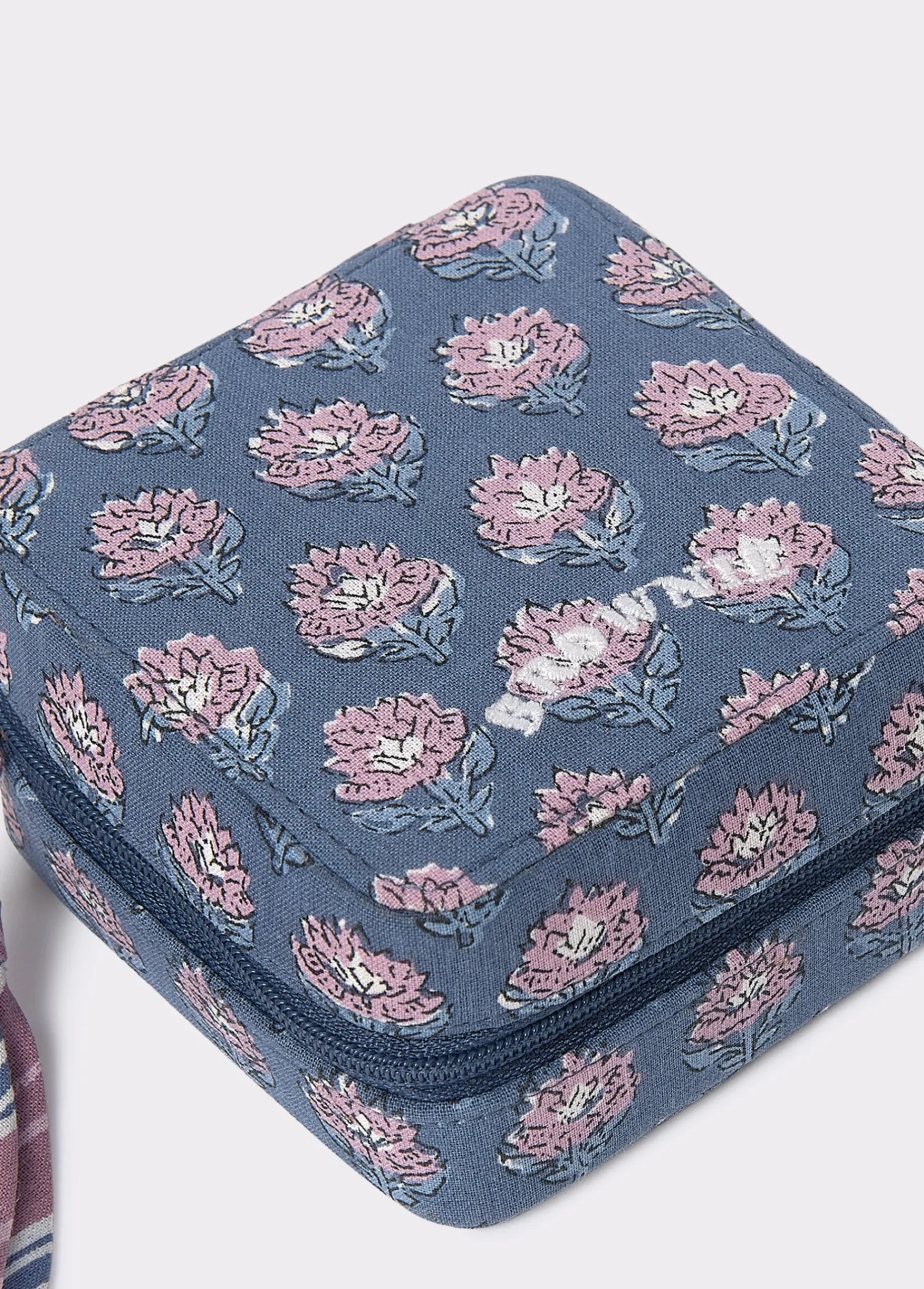 Brownie Accesorios De Viaje*Joyero cuadrado estampado Azul