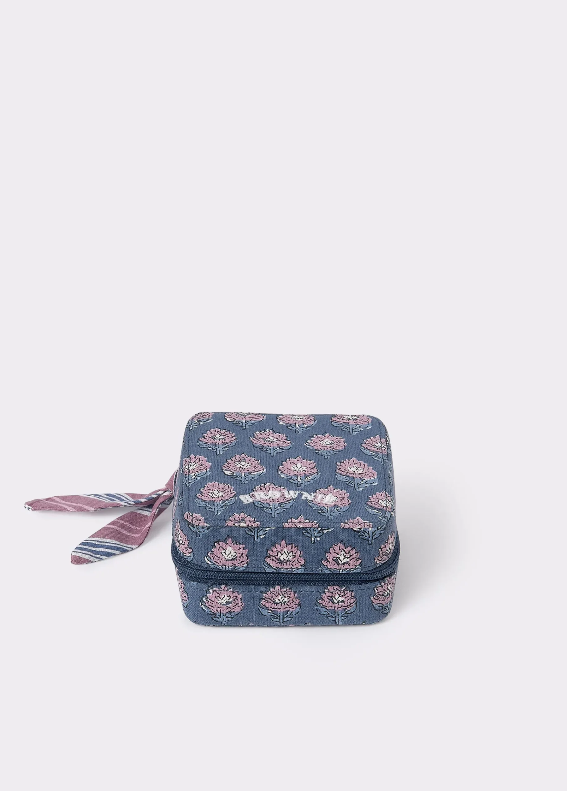 Brownie Accesorios De Viaje*Joyero cuadrado estampado Azul