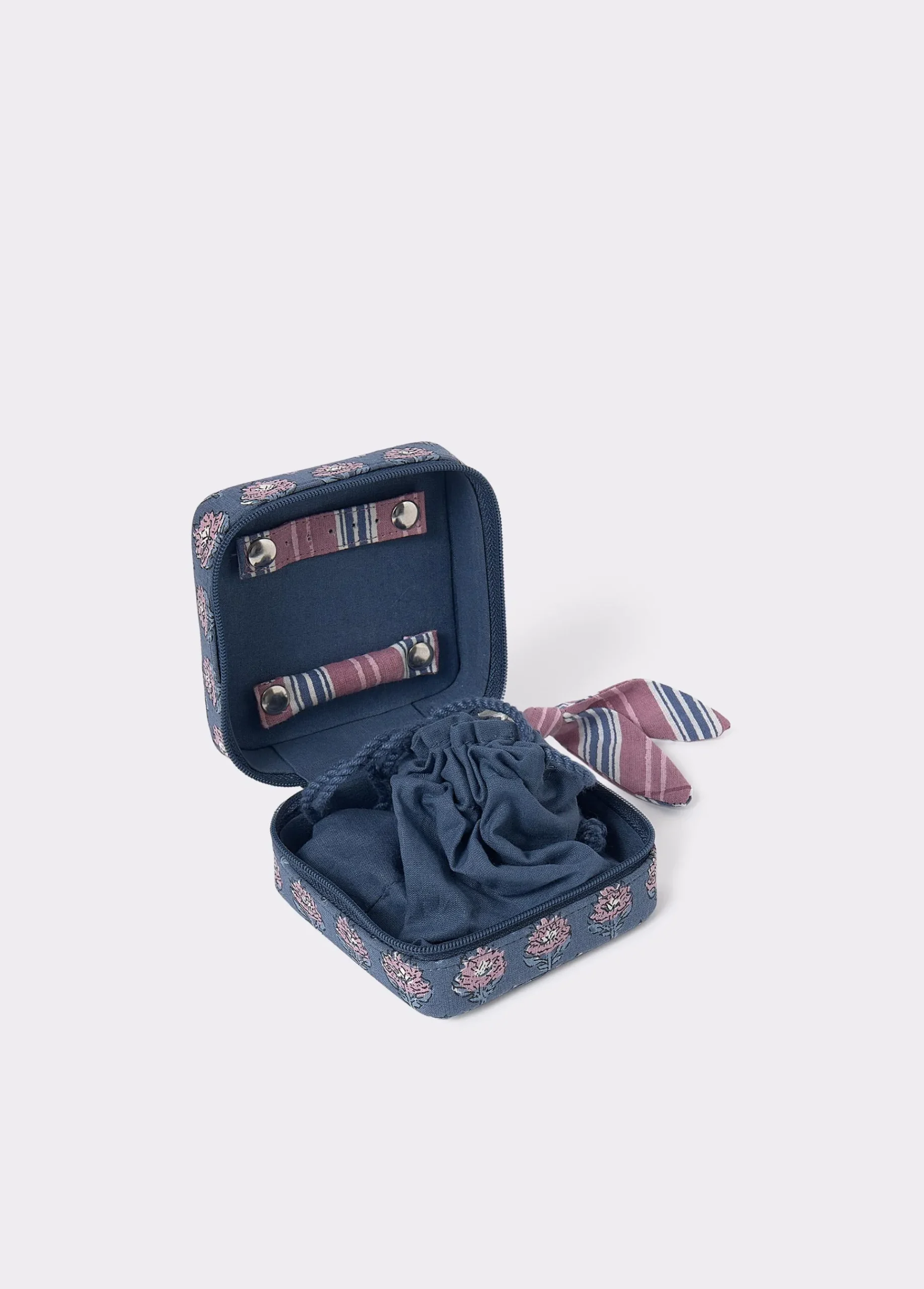 Brownie Accesorios De Viaje*Joyero cuadrado estampado Azul
