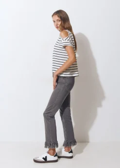 Brownie Pantalones*Pantalón bajo desflecado Antracita