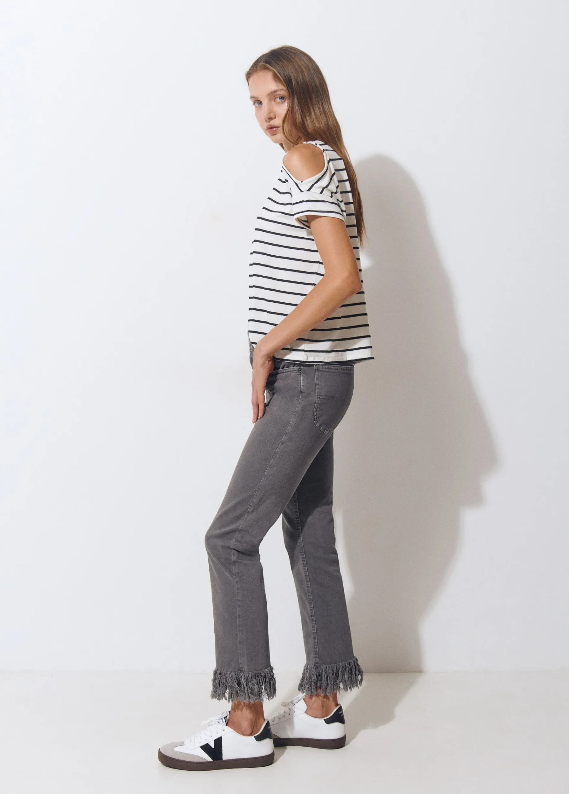 Brownie Pantalones*Pantalón bajo desflecado Antracita