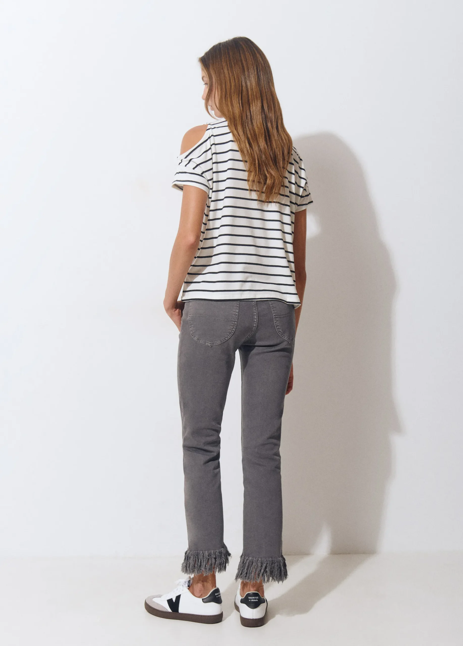 Brownie Pantalones*Pantalón bajo desflecado Antracita