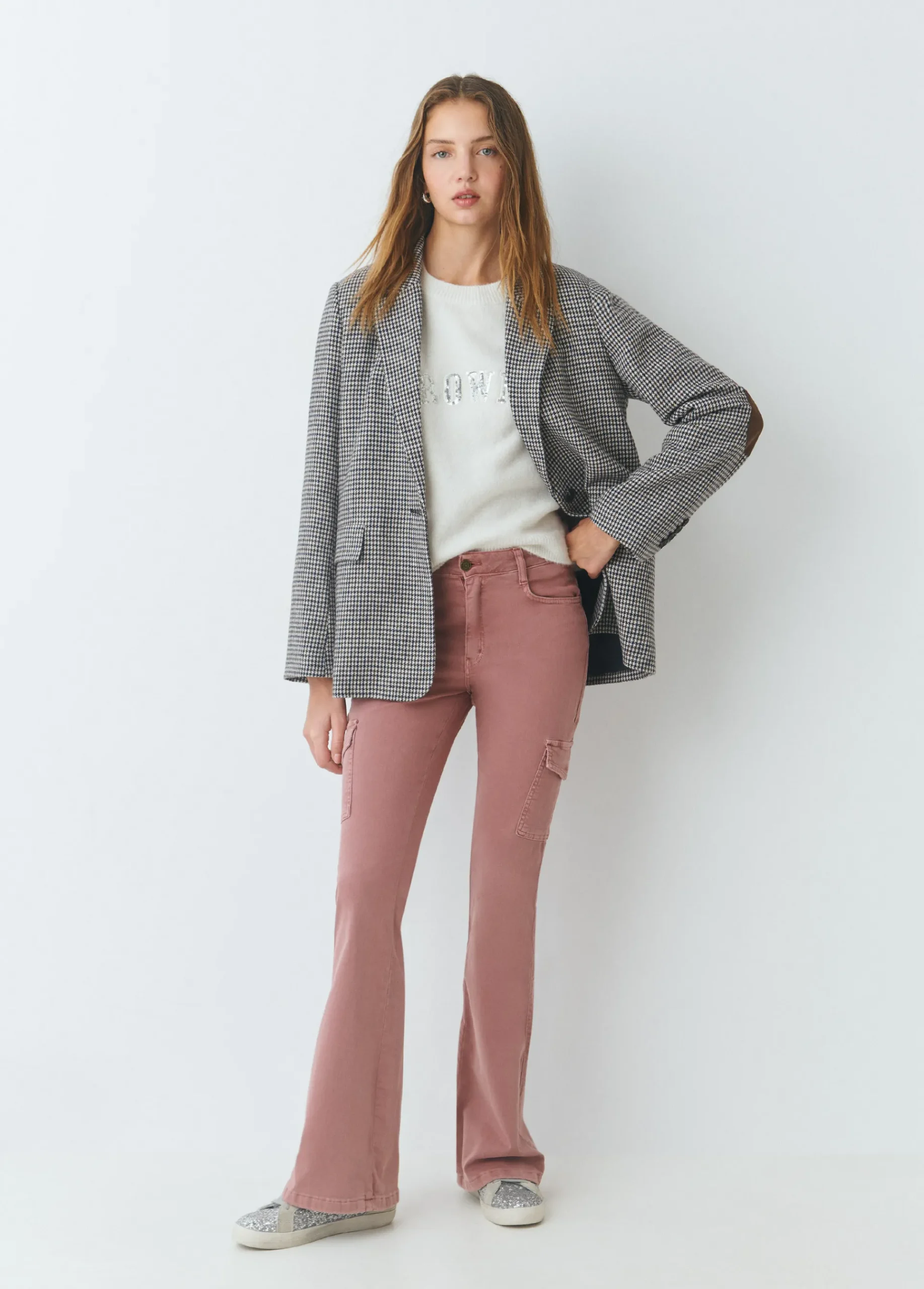 Brownie Pantalones*Pantalón campana cargo Rosado