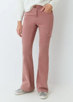 Brownie Pantalones*Pantalón campana cargo Rosado