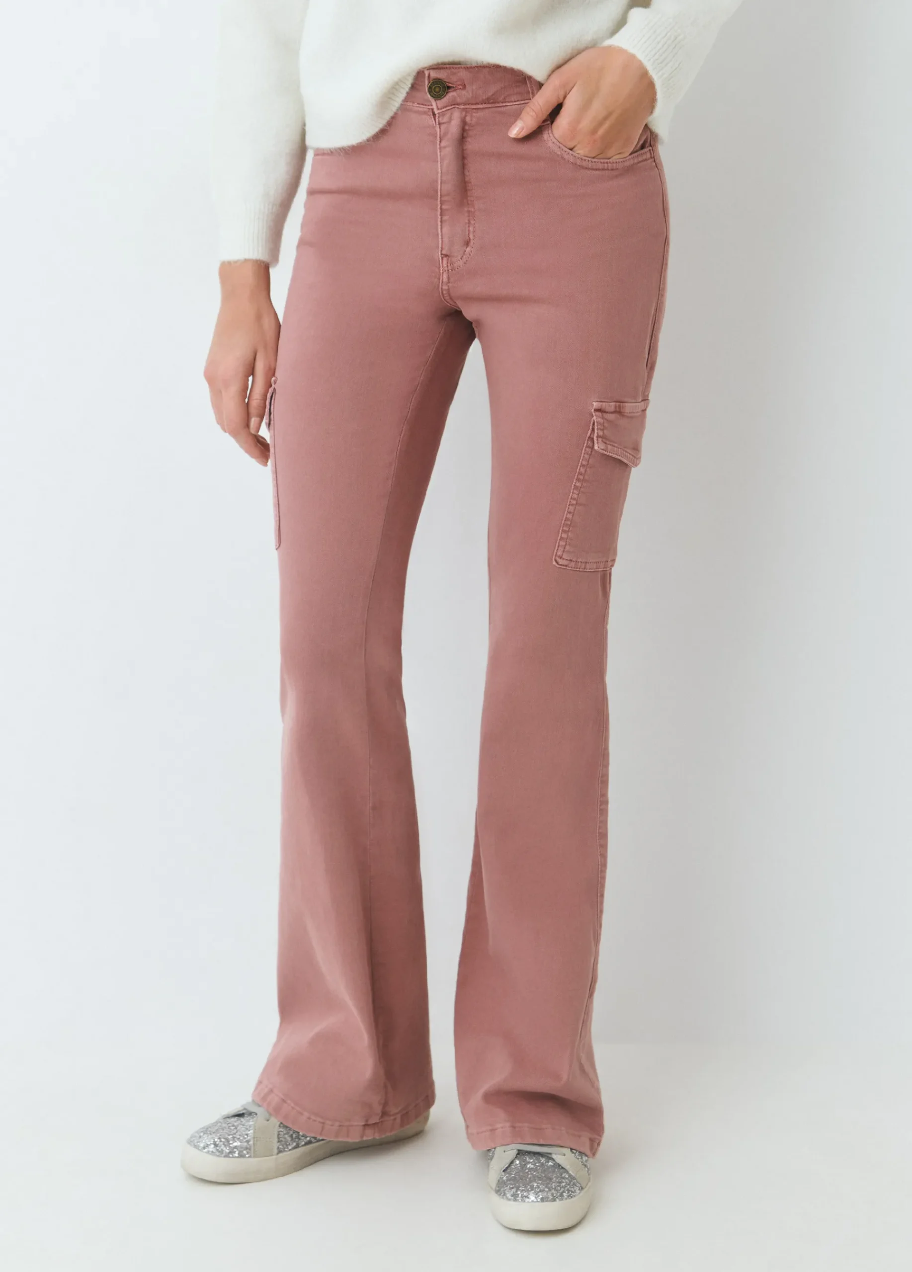 Brownie Pantalones*Pantalón campana cargo Rosado