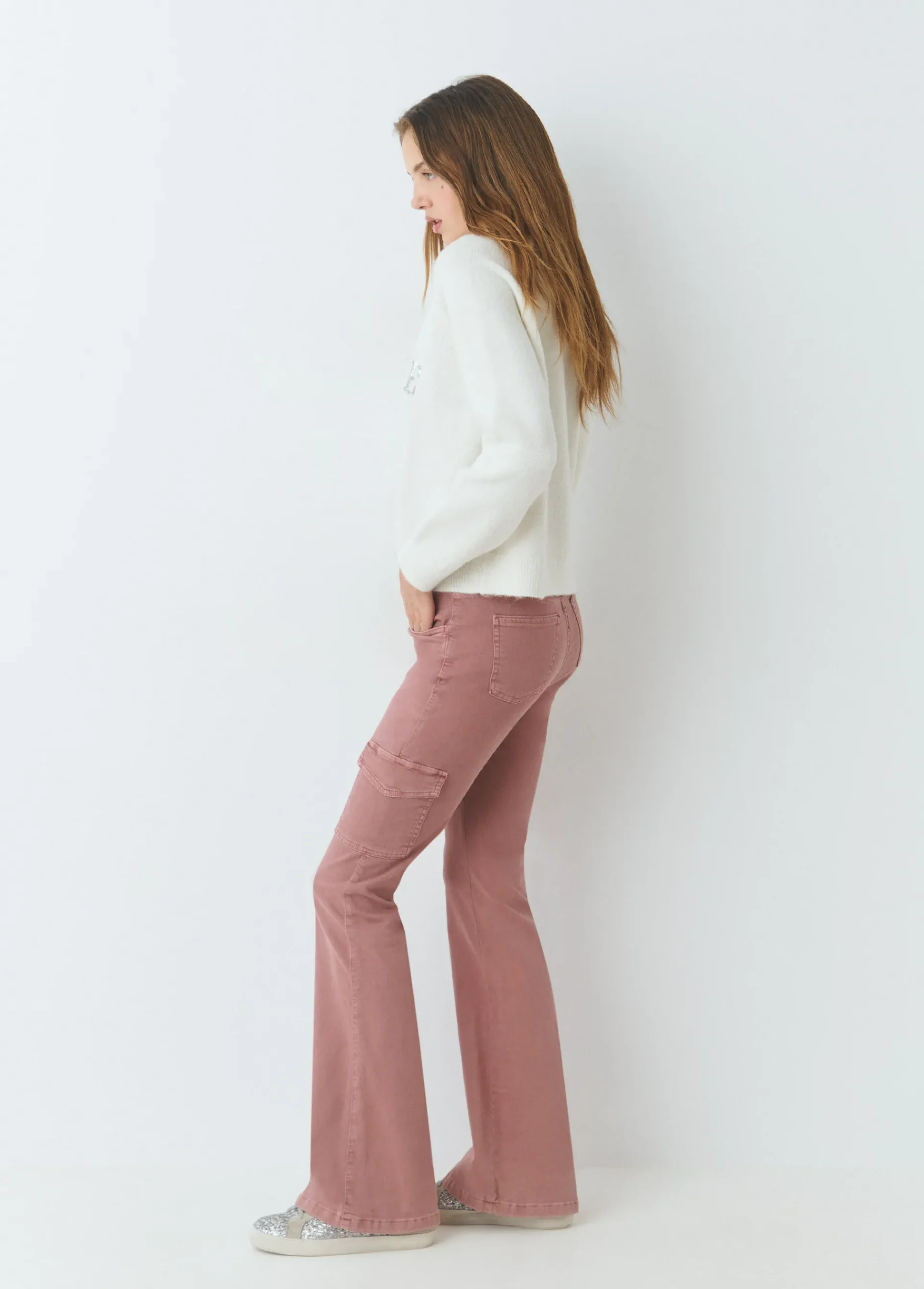 Brownie Pantalones*Pantalón campana cargo Rosado