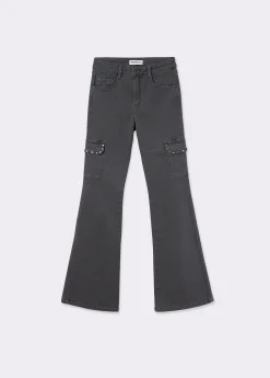 Brownie Pantalones*Pantalón campana cargo tachas Antracita