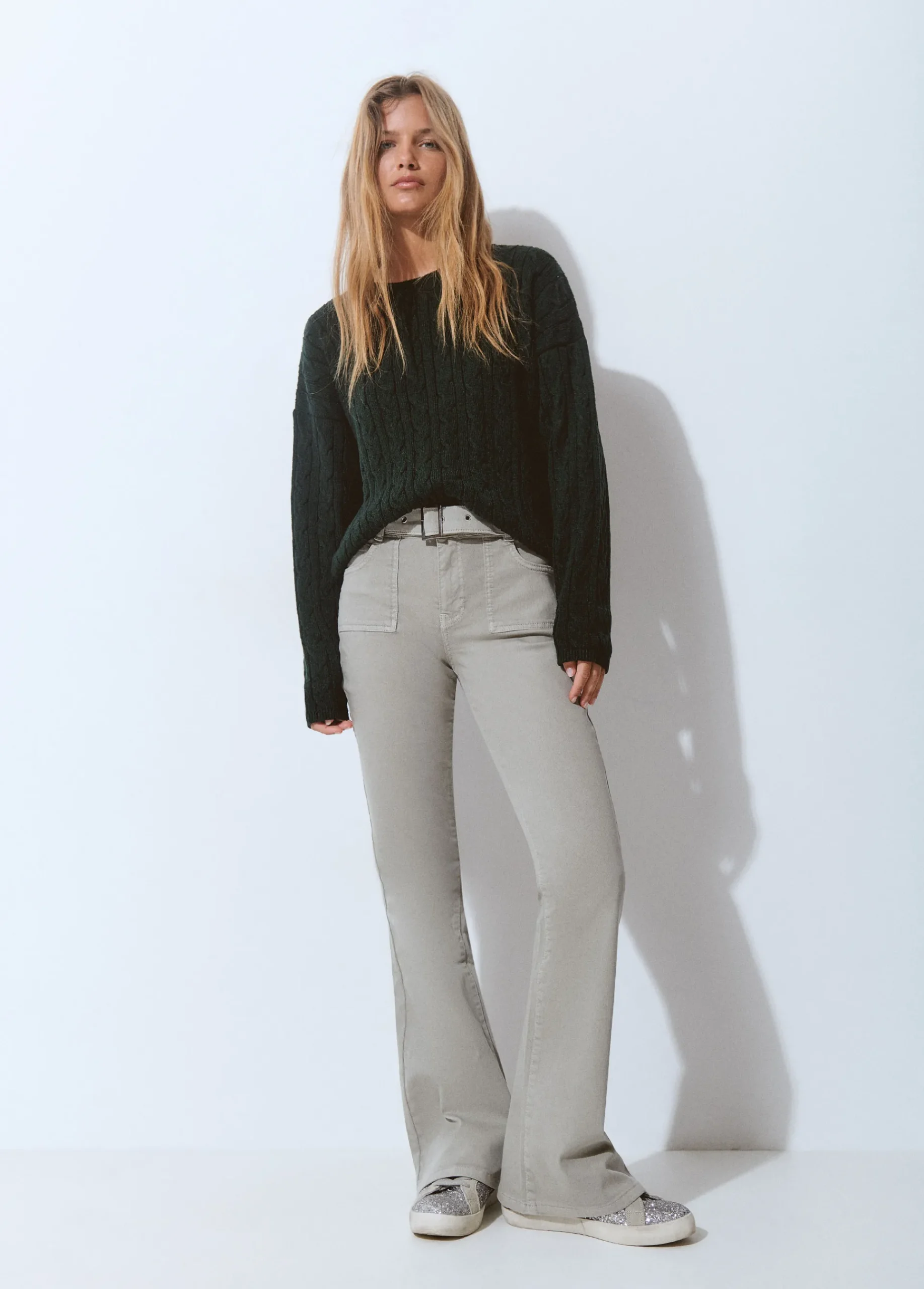 Brownie Pantalones*Pantalón campana cinturón Verde