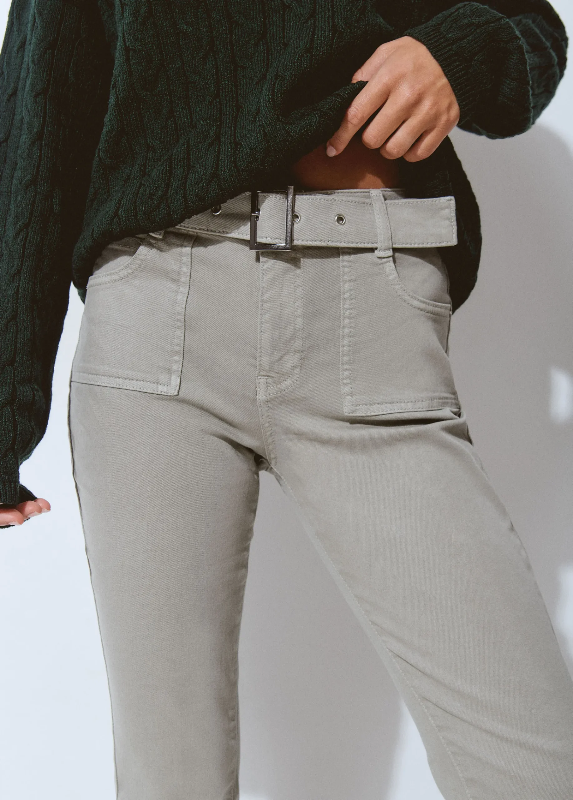 Brownie Pantalones*Pantalón campana cinturón Verde