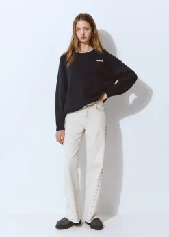 Brownie Pantalones*Pantalón corte lateral tachas Crudo