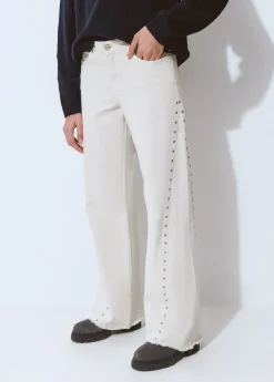 Brownie Pantalones*Pantalón corte lateral tachas Crudo