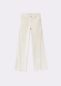Brownie Pantalones*Pantalón corte lateral tachas Crudo