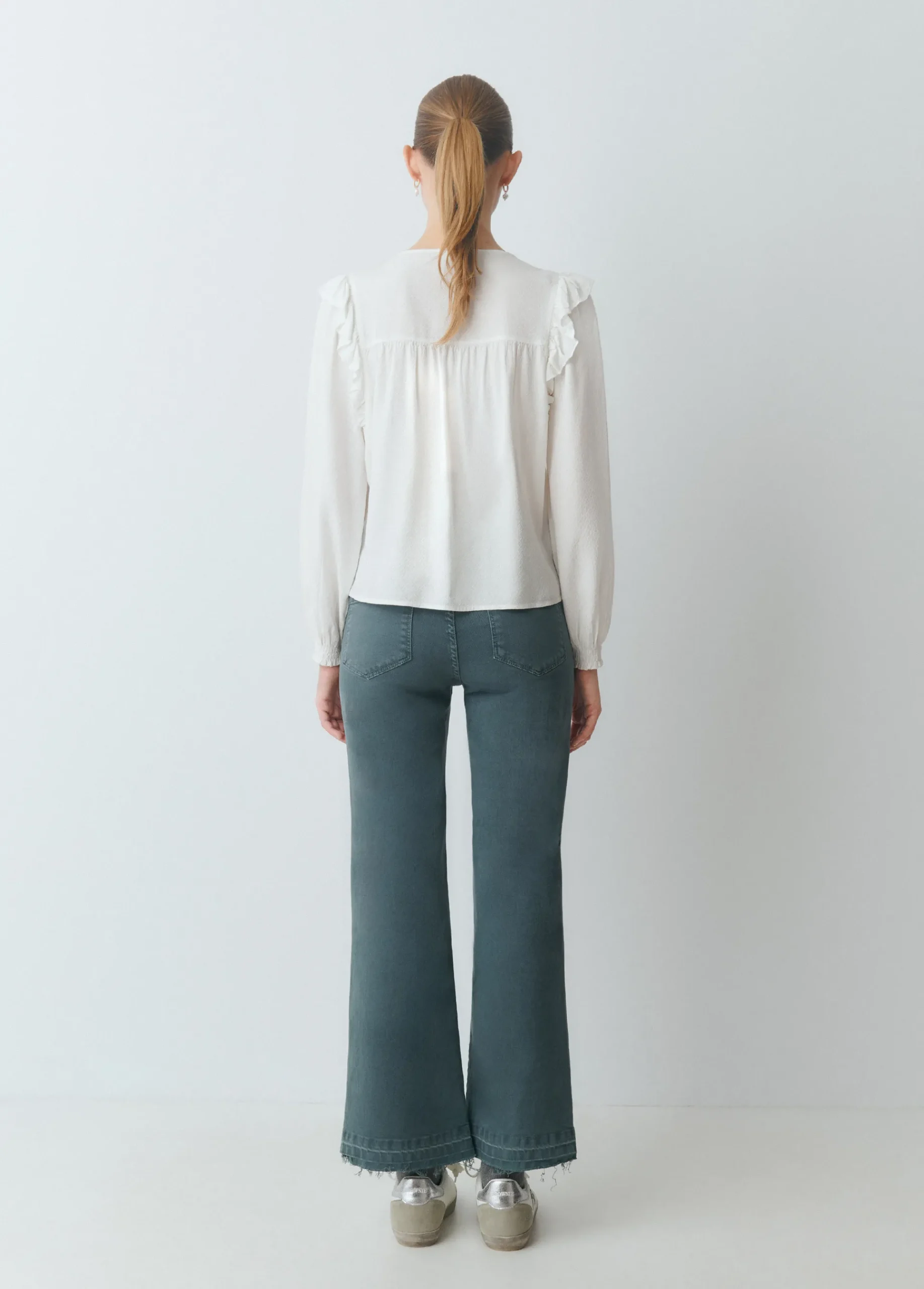 Brownie Pantalones*Pantalón culotte botones frontales Verdeesmeralda