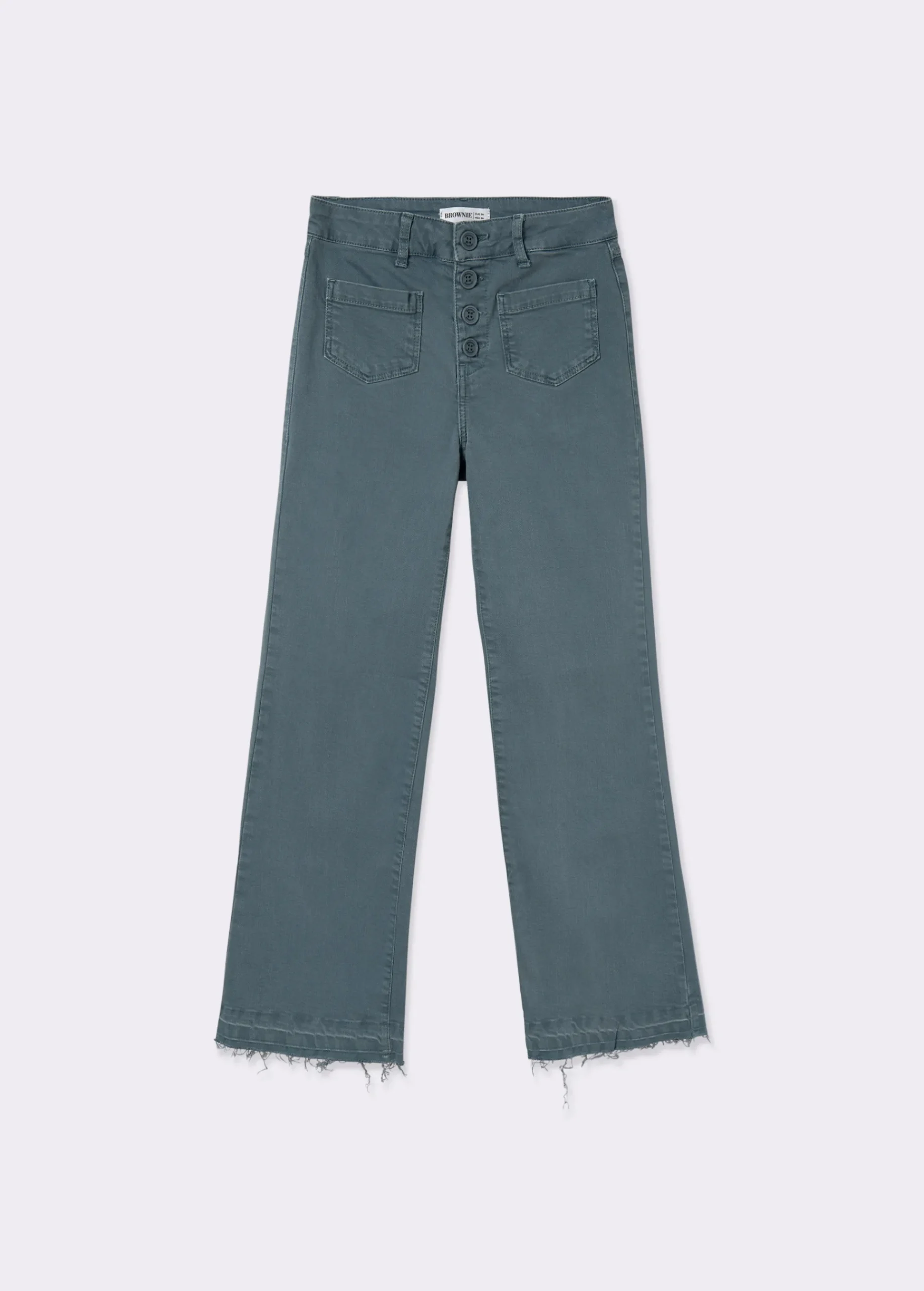 Brownie Pantalones*Pantalón culotte botones frontales Verdeesmeralda