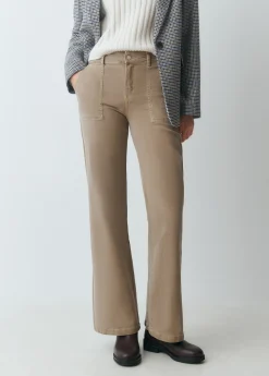 Brownie Pantalones*Pantalón culotte con bolsillos frontales Topo