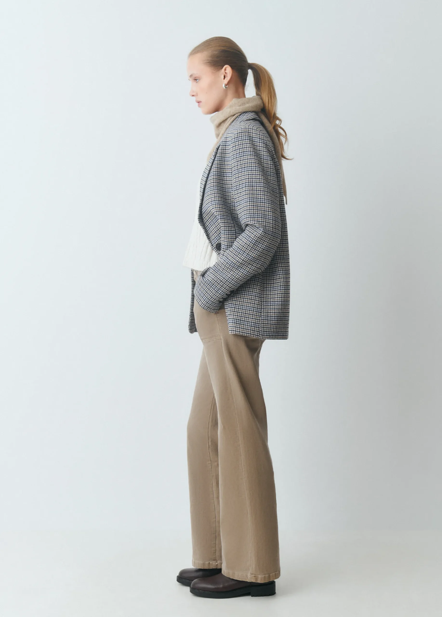 Brownie Pantalones*Pantalón culotte con bolsillos frontales Topo