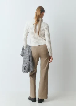 Brownie Pantalones*Pantalón culotte con bolsillos frontales Topo