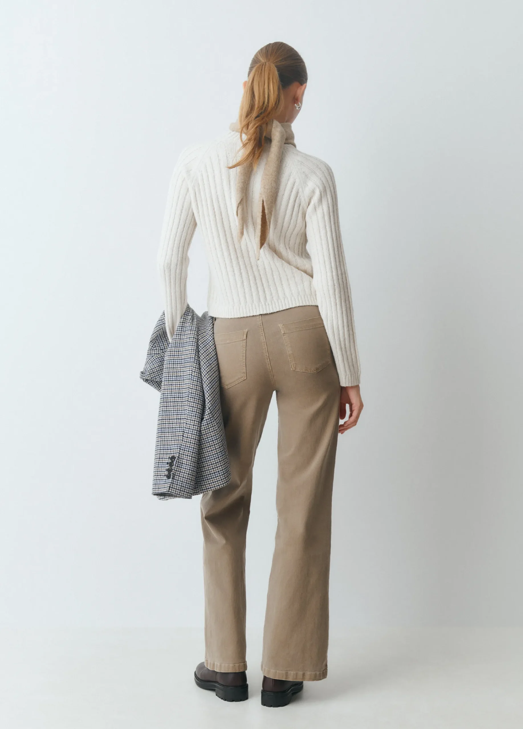 Brownie Pantalones*Pantalón culotte con bolsillos frontales Topo