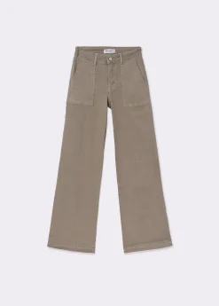 Brownie Pantalones*Pantalón culotte con bolsillos frontales Topo