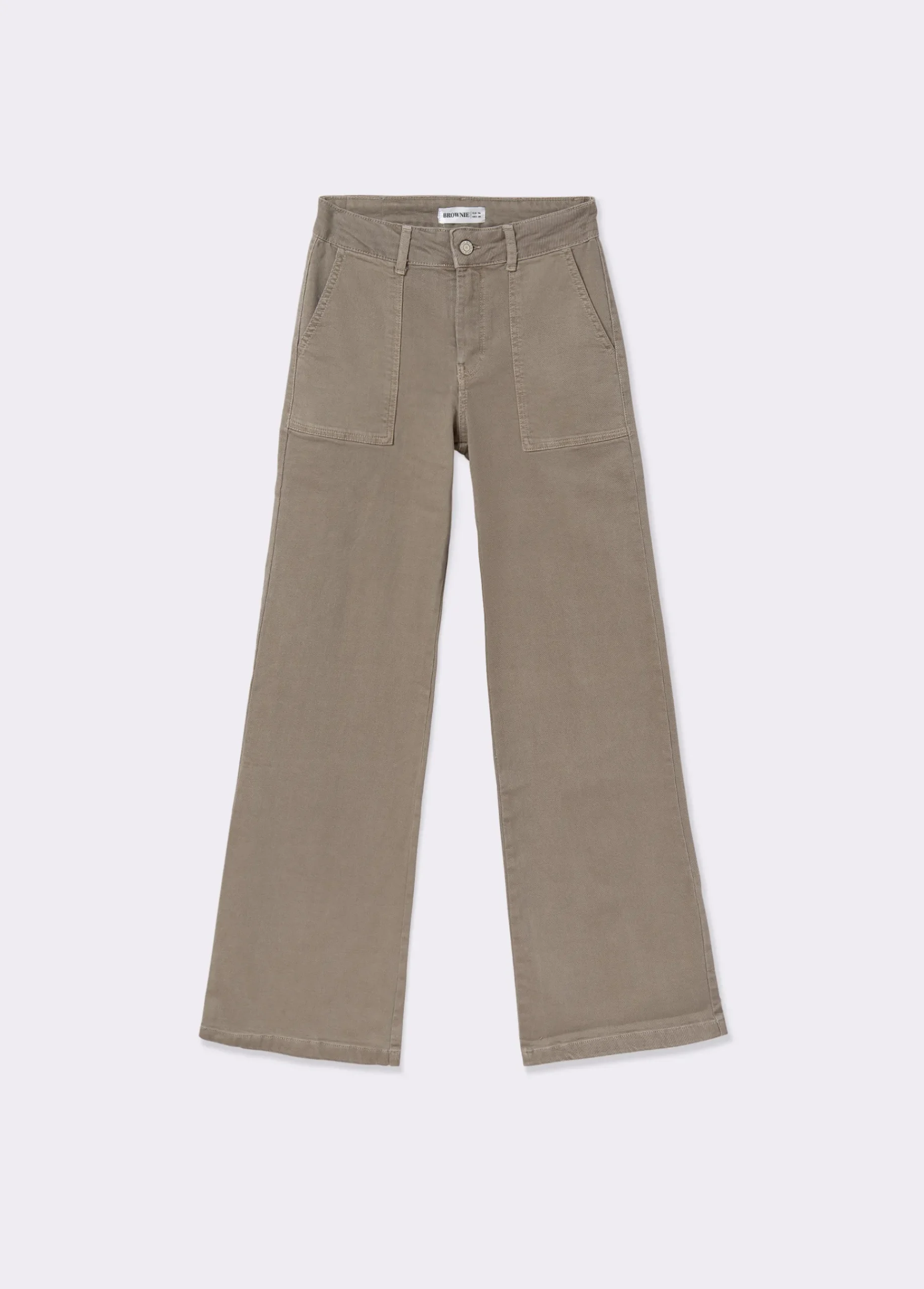 Brownie Pantalones*Pantalón culotte con bolsillos frontales Topo