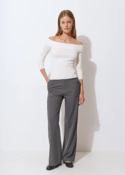 Brownie Pantalones*Pantalón flare cuadrito Gris