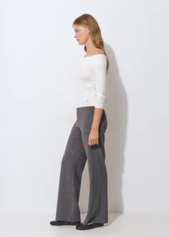 Brownie Pantalones*Pantalón flare cuadrito Gris