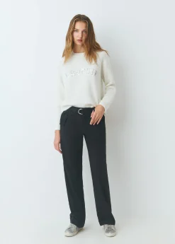 Brownie Pantalones*Pantalón recto con cinturón Negro