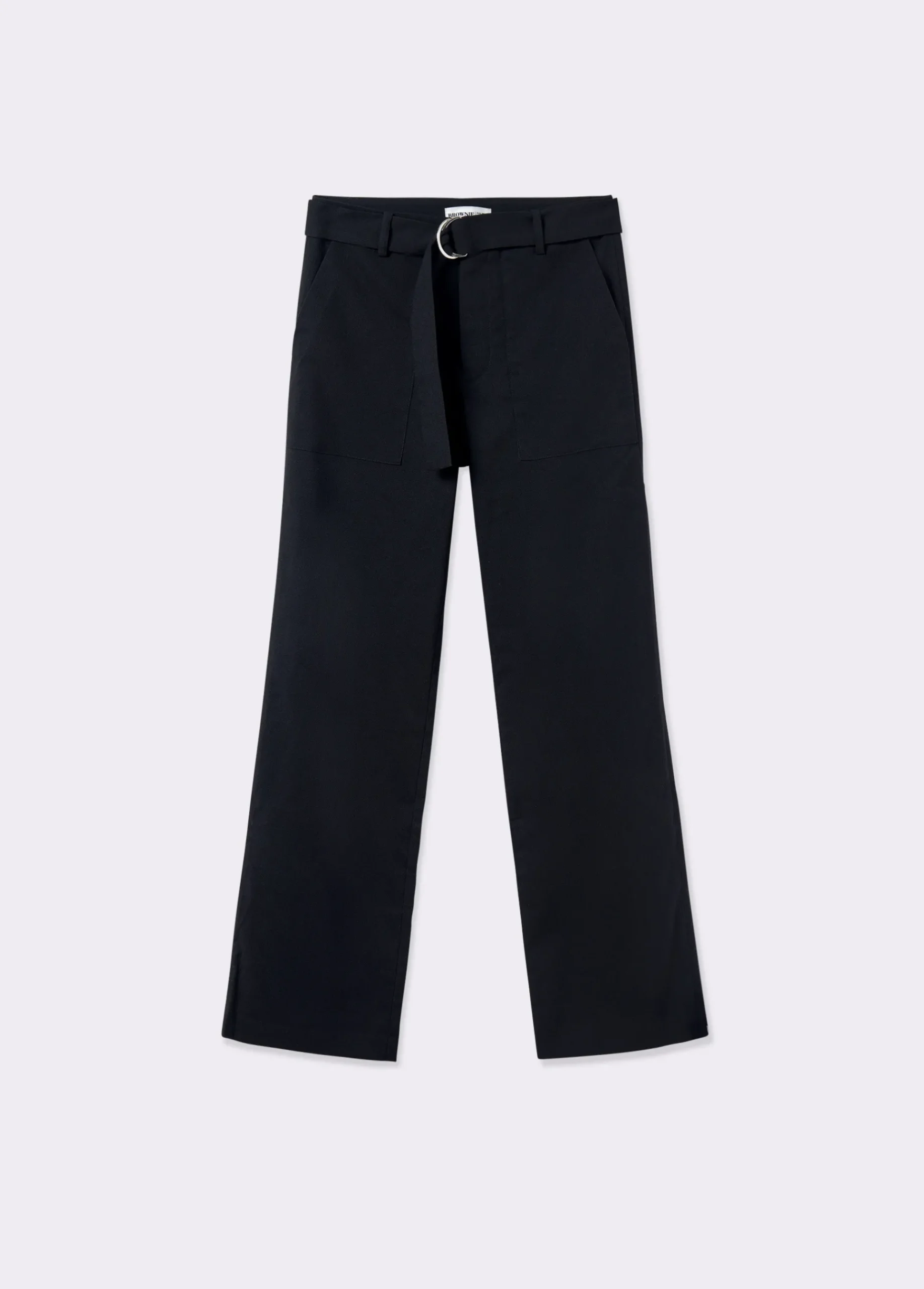 Brownie Pantalones*Pantalón recto con cinturón Negro