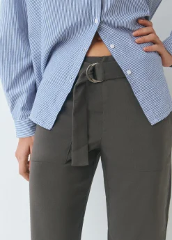 Brownie Pantalones*Pantalón recto con cinturón Topo