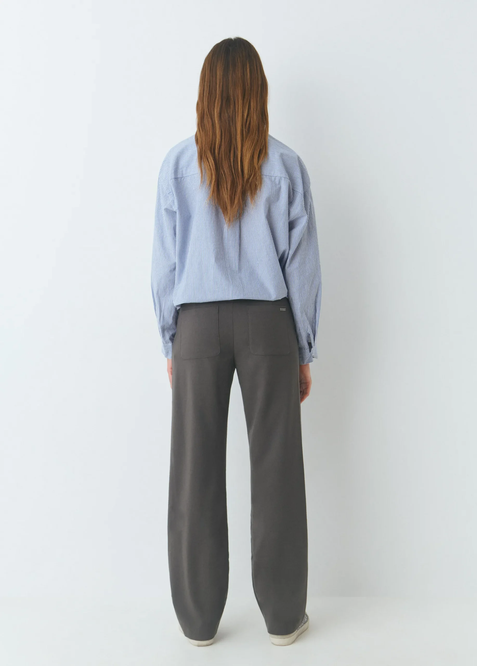 Brownie Pantalones*Pantalón recto con cinturón Topo