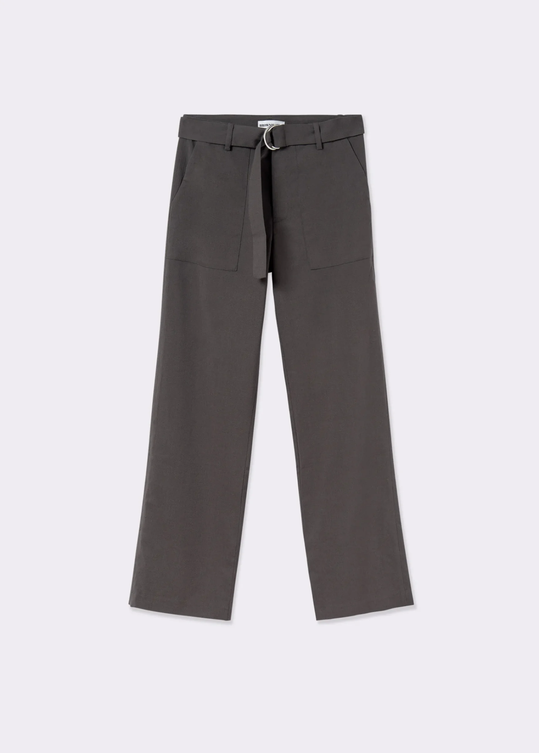 Brownie Pantalones*Pantalón recto con cinturón Topo
