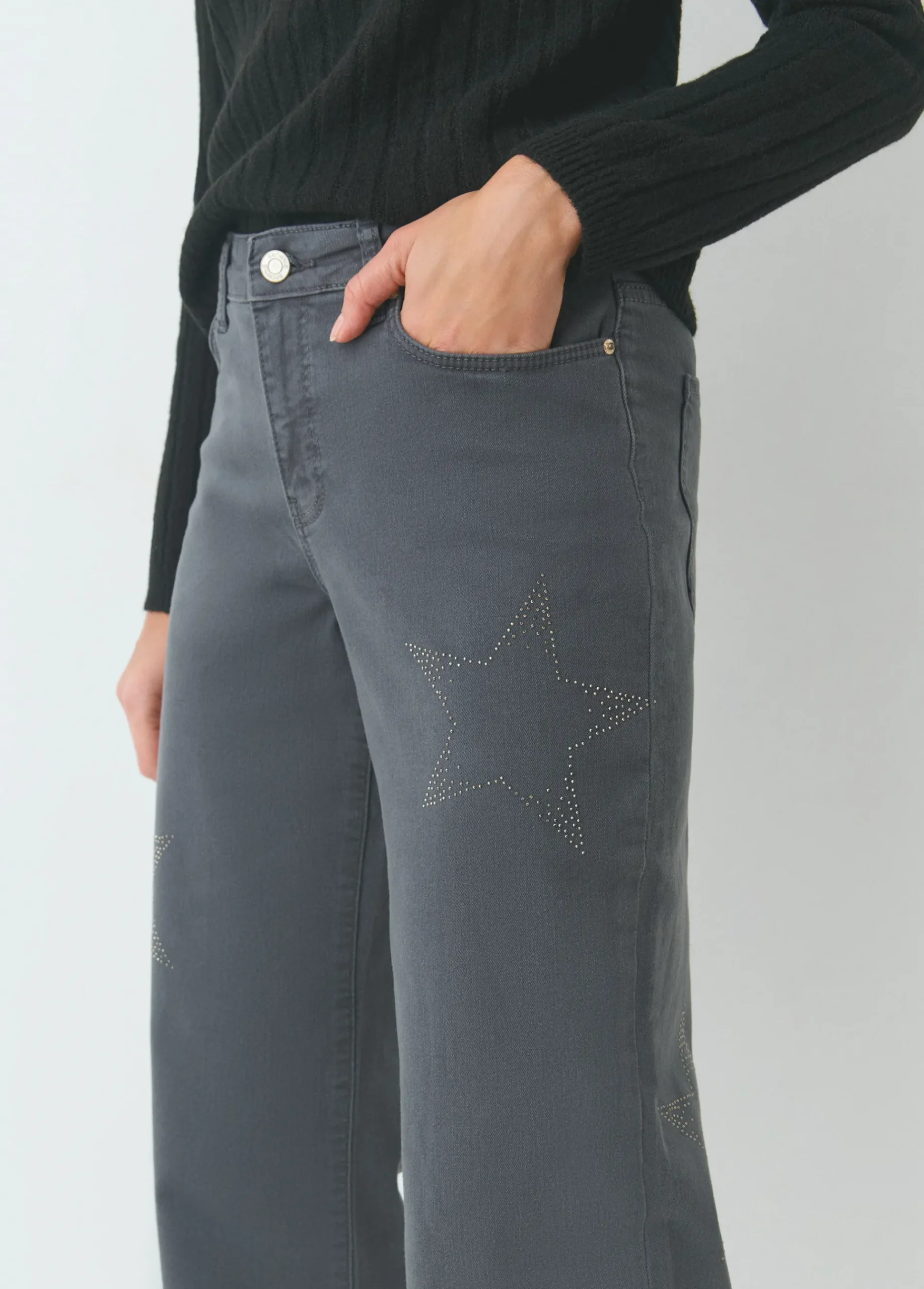 Brownie Pantalones*Pantalón recto estrellas Gris
