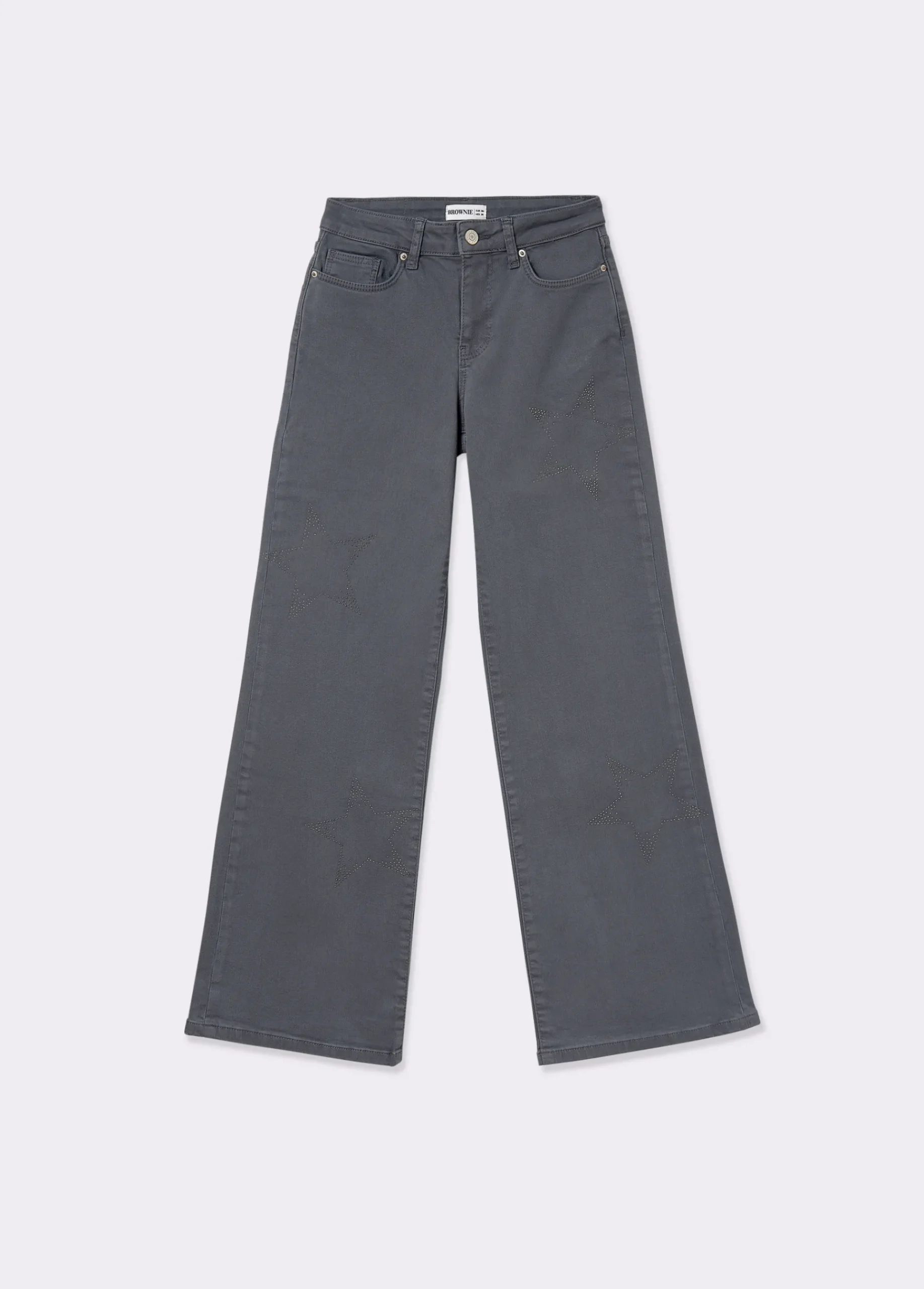Brownie Pantalones*Pantalón recto estrellas Gris