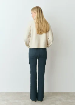 Brownie Pantalones*Pantalon campana cargo tachas Azulmarino