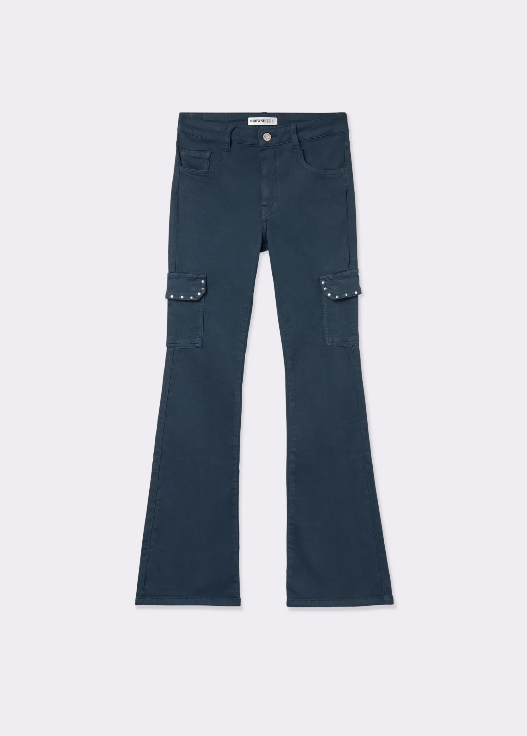 Brownie Pantalones*Pantalon campana cargo tachas Azulmarino