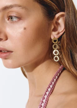 Brownie Bisutería*Pendientes largos aros Dorado
