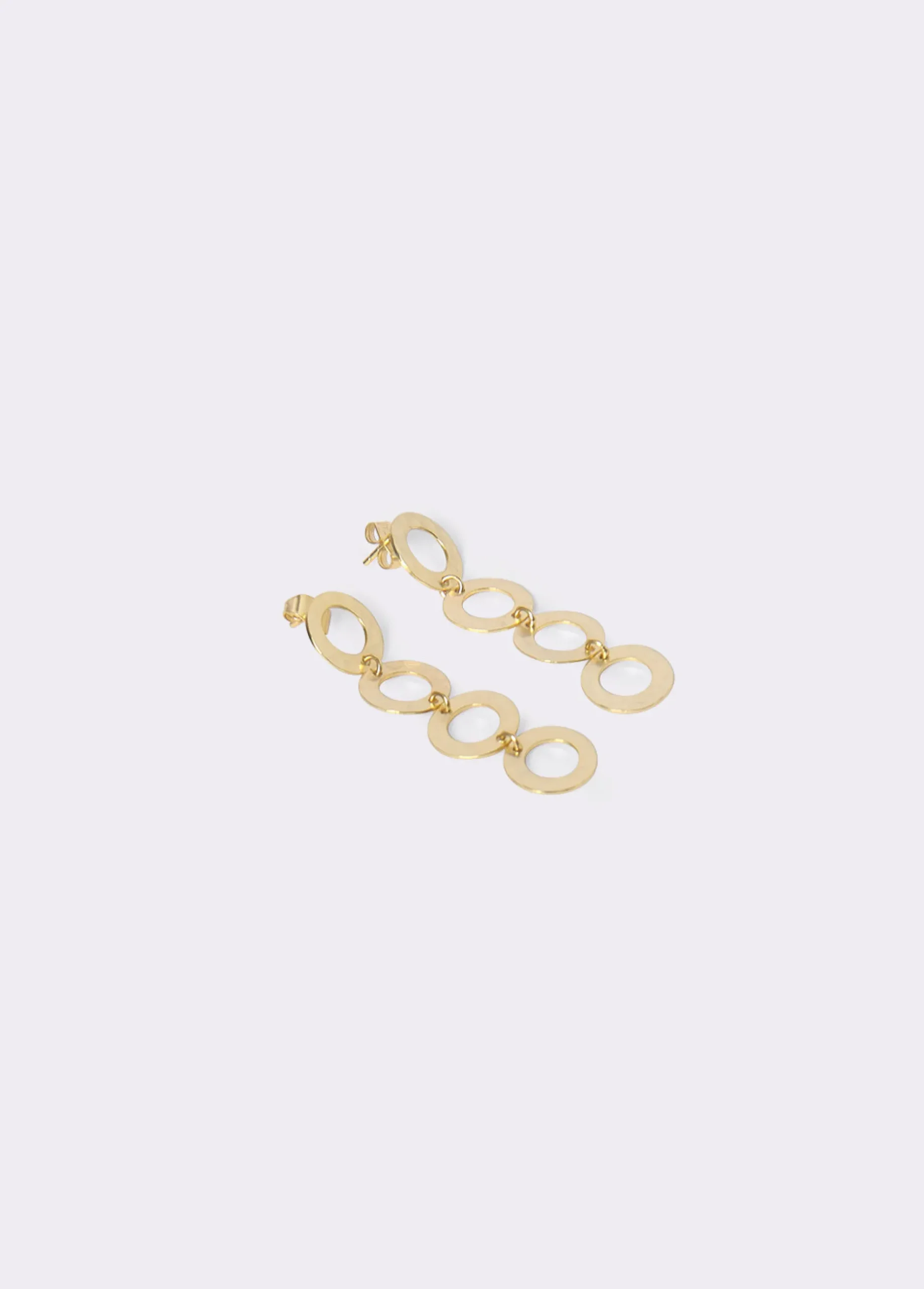 Brownie Bisutería*Pendientes largos aros Dorado