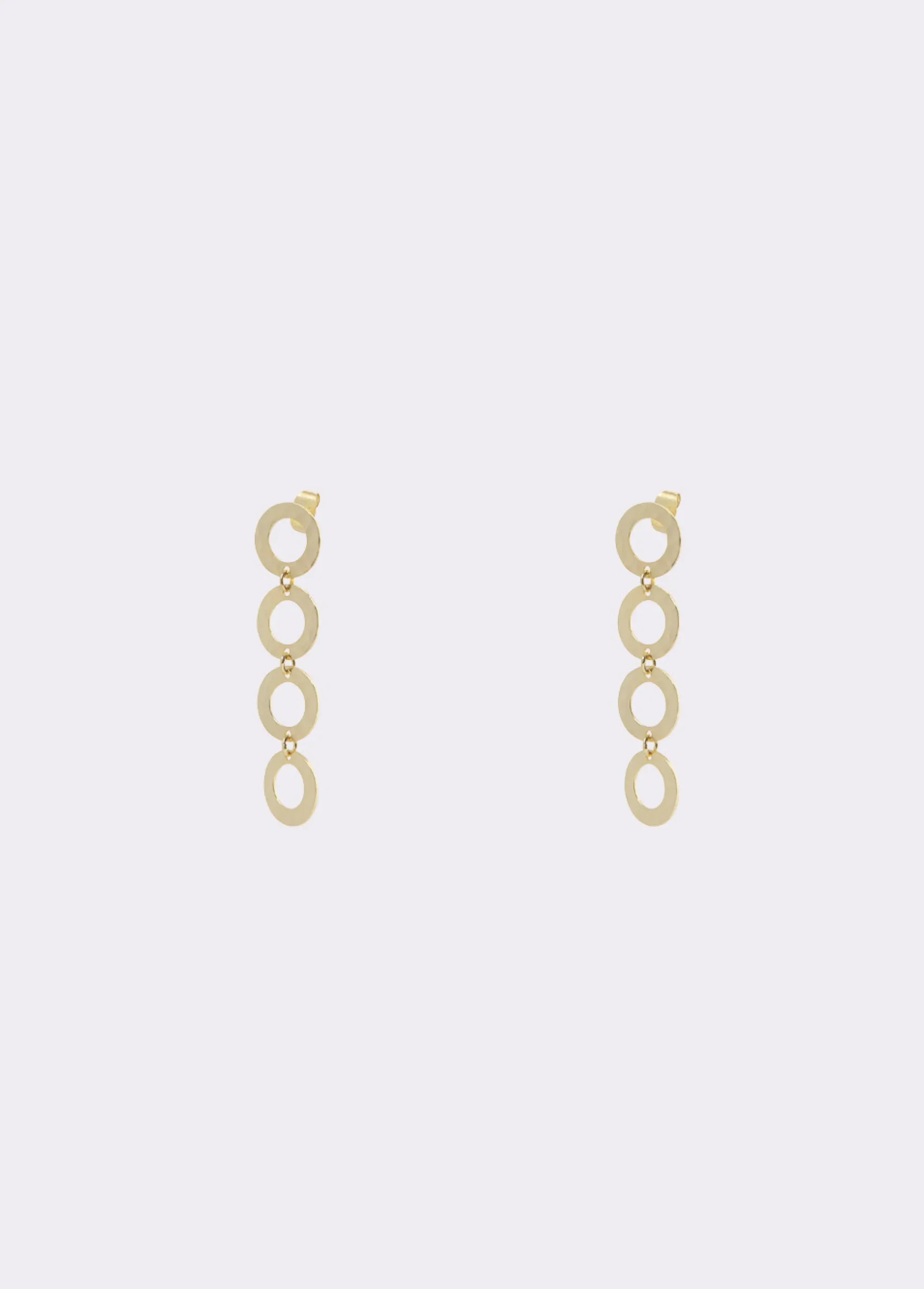 Brownie Bisutería*Pendientes largos aros Dorado