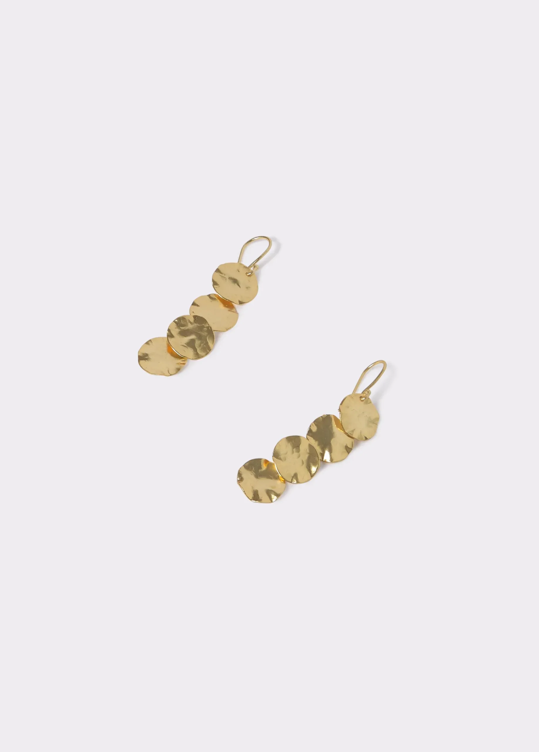 Brownie Bisutería*Pendientes largos chapas grabadas Dorado