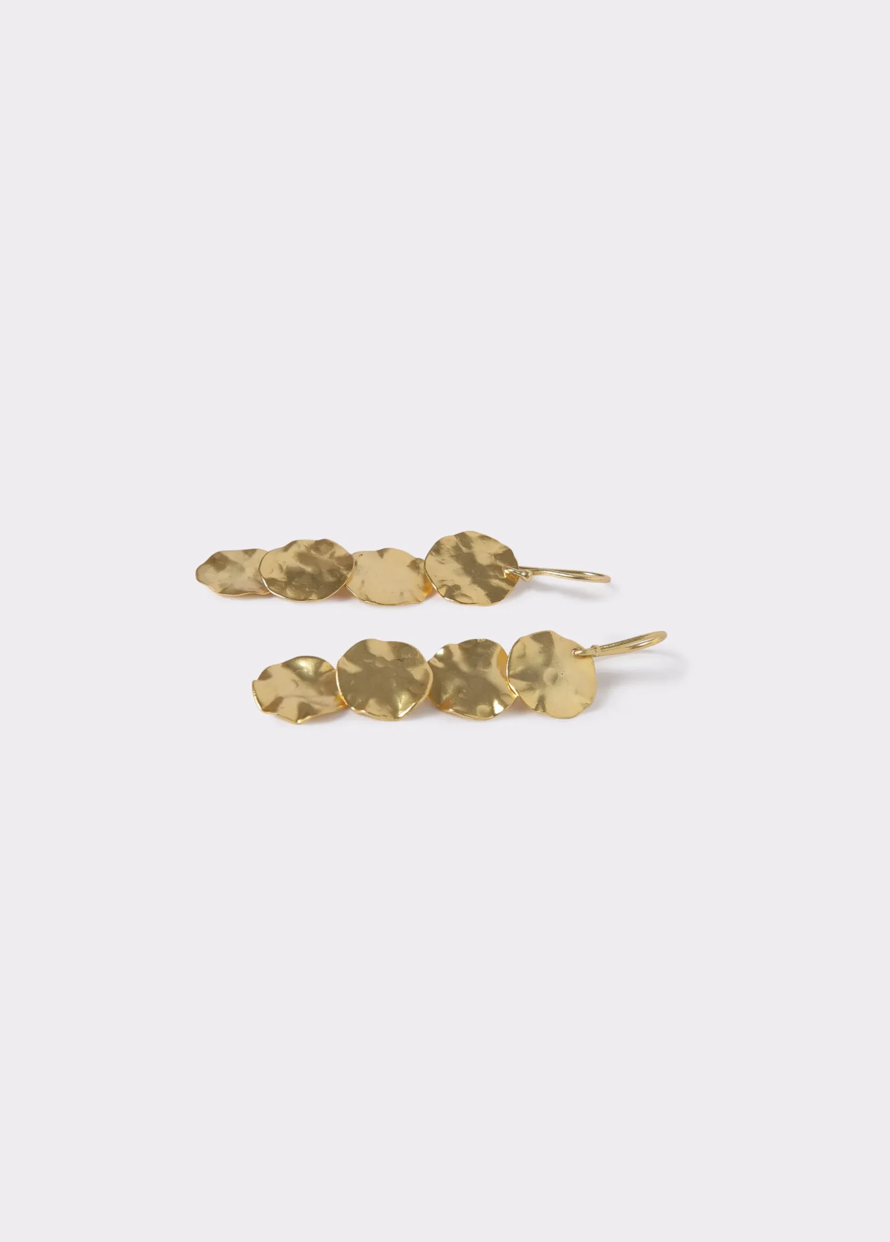 Brownie Bisutería*Pendientes largos chapas grabadas Dorado