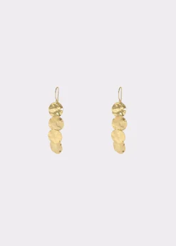 Brownie Bisutería*Pendientes largos chapas grabadas Dorado