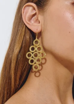 Brownie Bisutería*Pendientes rombos aros Dorado