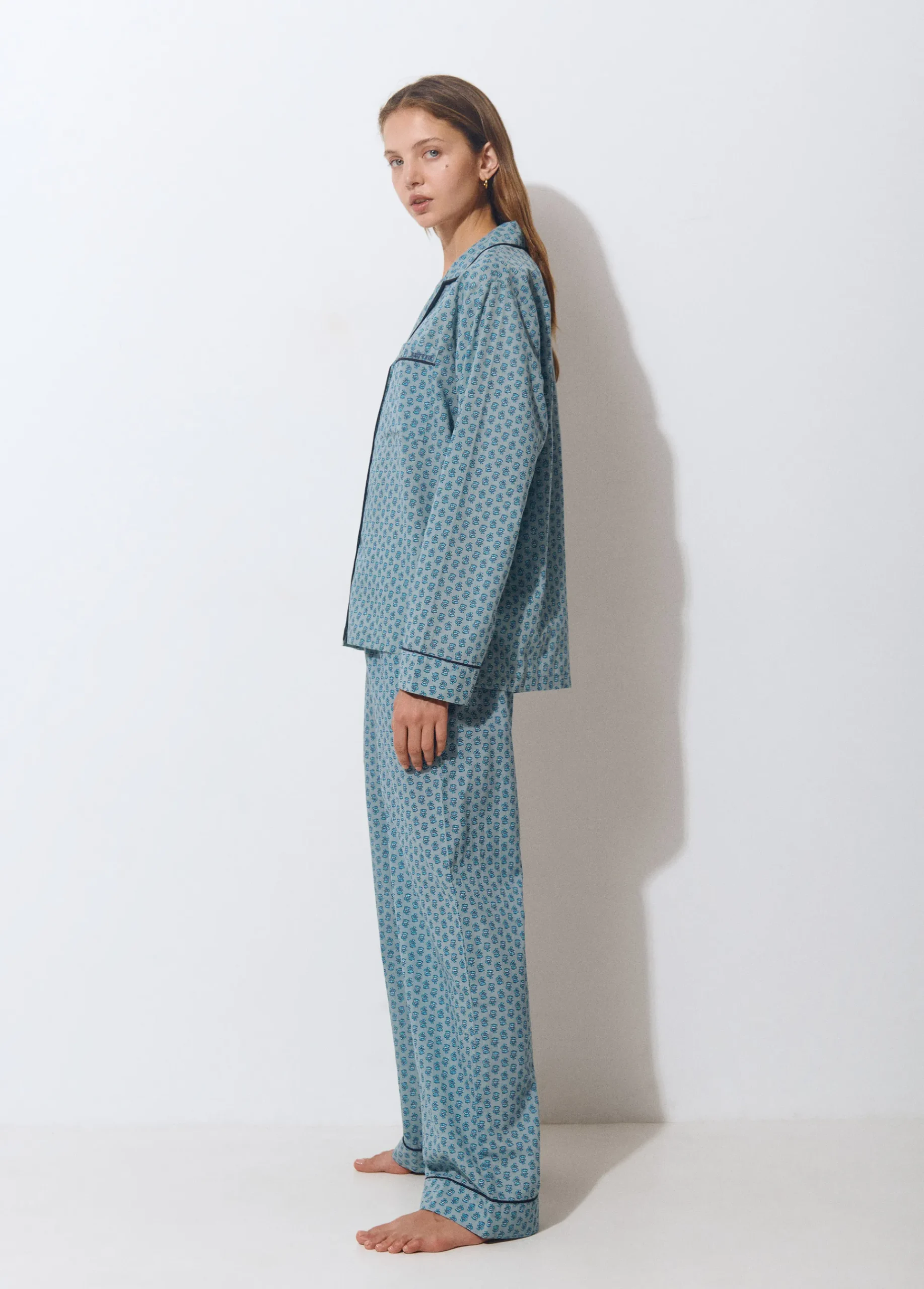 Brownie Ropa Interior*Pijama largo estampado Gris