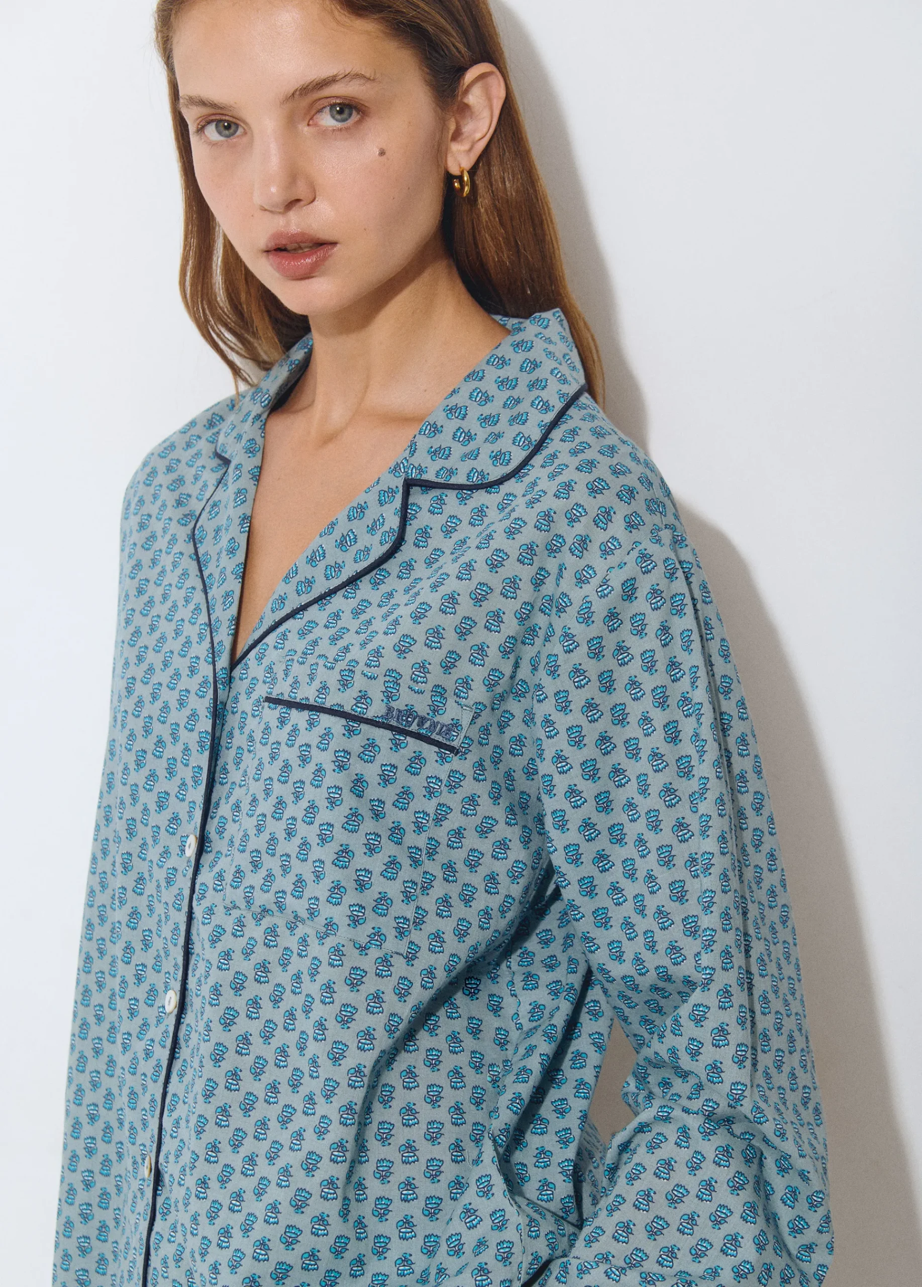 Brownie Ropa Interior*Pijama largo estampado Gris