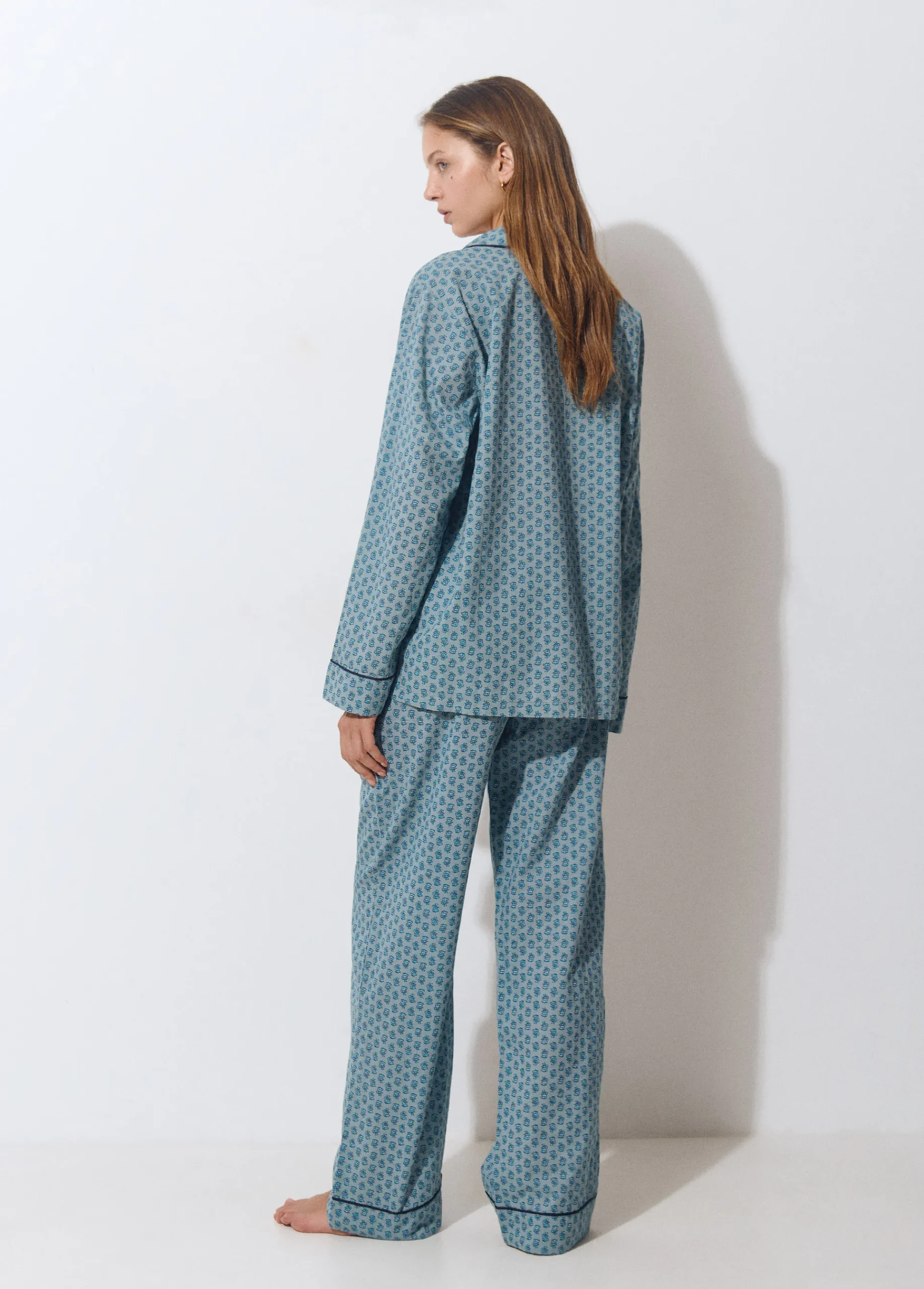 Brownie Ropa Interior*Pijama largo estampado Gris