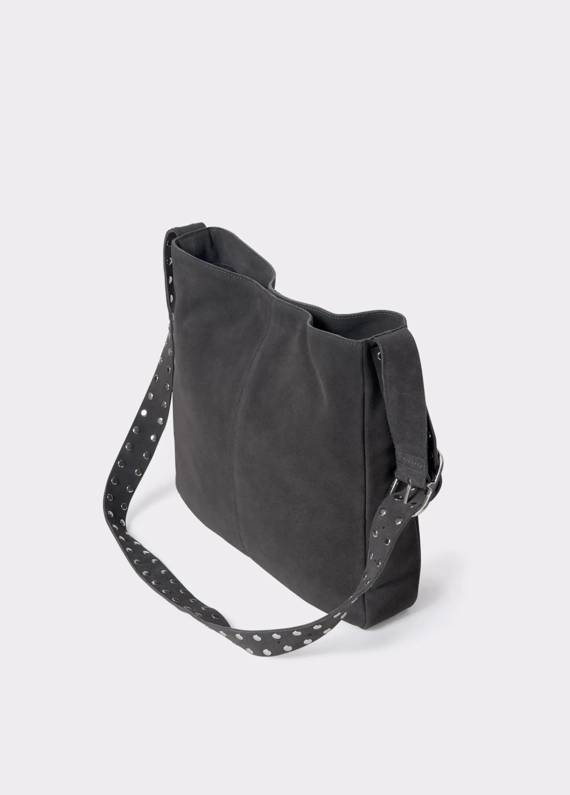 Brownie Bolsos*Shopper piel correa tachas Gris