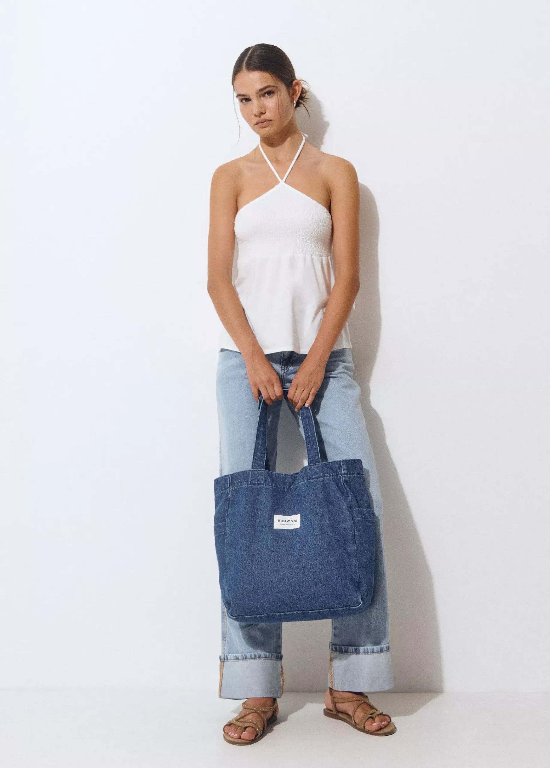 Brownie Bolsos*Shopper tejido denim Azuloscuro