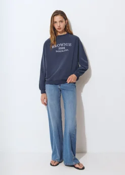 Brownie Sudaderas*Sudadera bordada manga ranglan Azulmarino